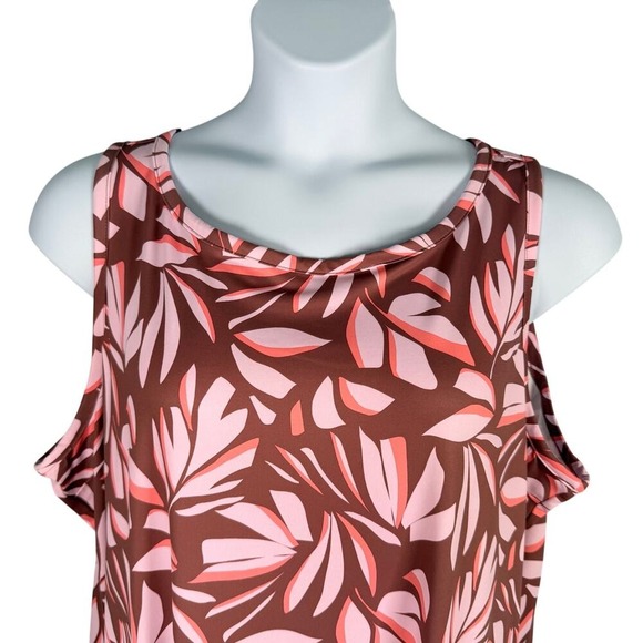Columbia Dress Womens 3X Mauve Floral Chill River UPF 50 Omni Wick Shade Freeze - Picture 2 of 10